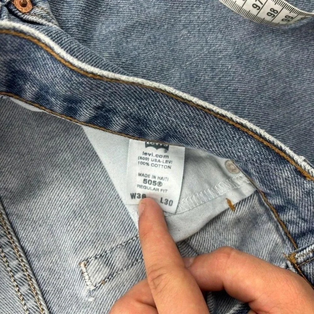 Vintage‎ Levis 505 Jeans Mens 36x30 Straight Leg Regular Fit Medium Wash Denim